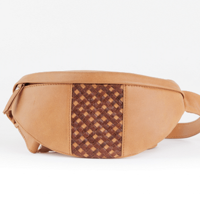 Tan Brown Leather Fanny Bag
