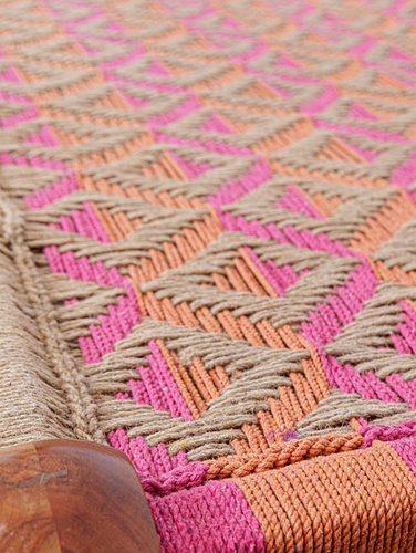 Textile Waste & Jute Charpai Hot Pink