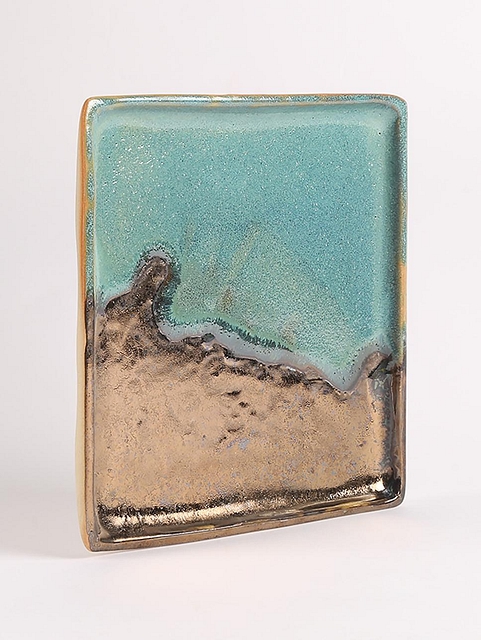 Textured Square Plate 1 Util Sea Foam Blue