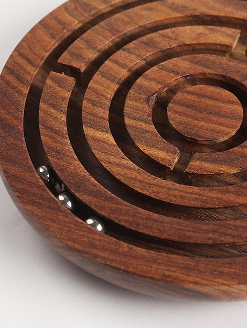 Wooden Concentric Circle Maze