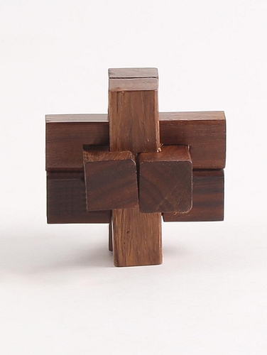Wooden Joinery Puzzle - Small Util Brown