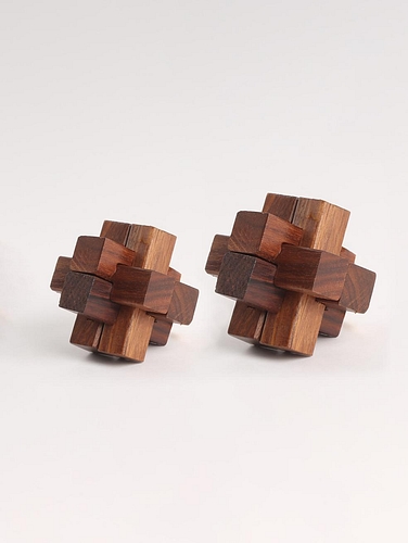Wooden Joinery Puzzle - Small Util Brown