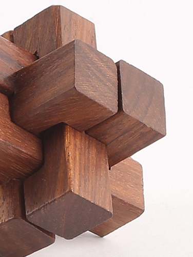 Wooden Joinery Puzzle - Small Util Brown