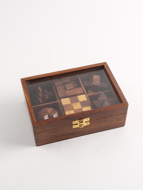 Wooden Puzzle Box - Set of 6