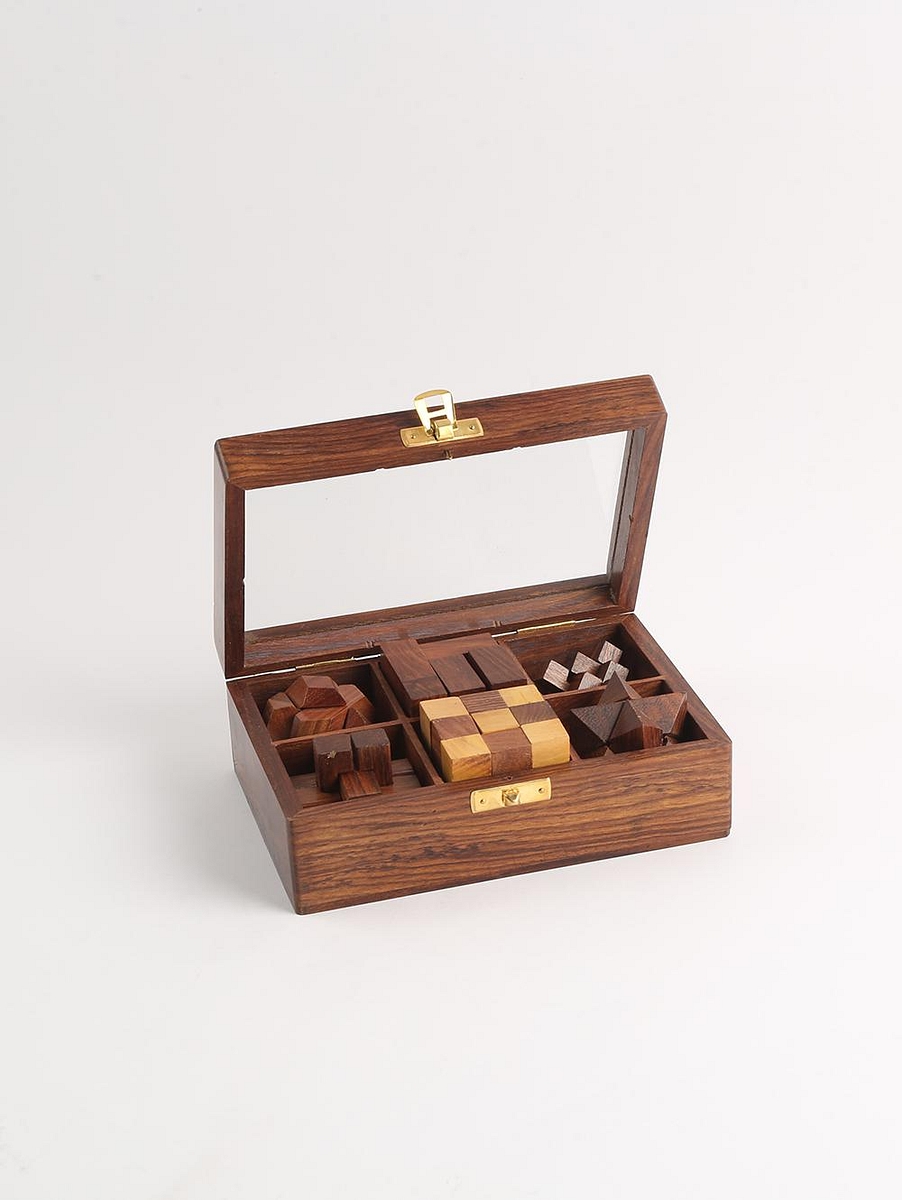 Wooden Puzzle Box - Set of 6
