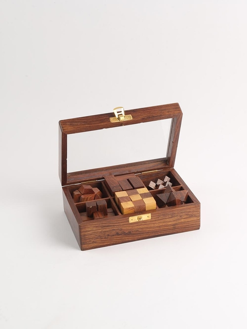 Wooden Puzzle Box - Set of 6
