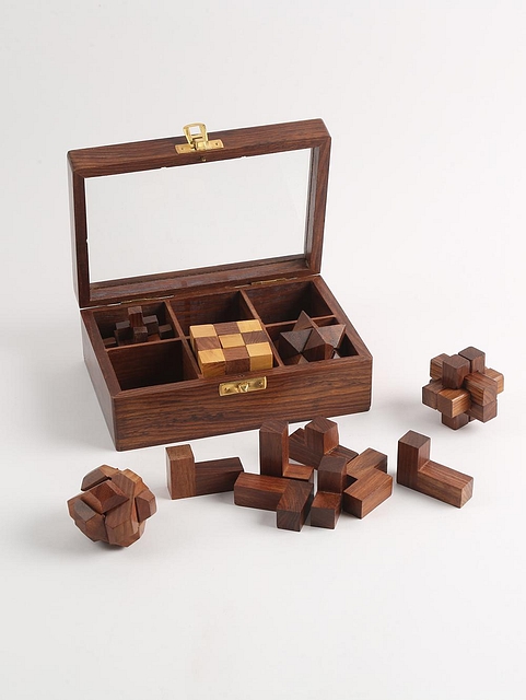 Wooden Puzzle Box - Set of 6
