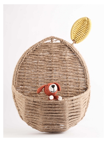 Leafy Hanging Storage Basket Matte Brown