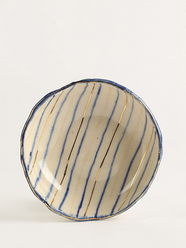 Ceramic Golden Striped Bowl