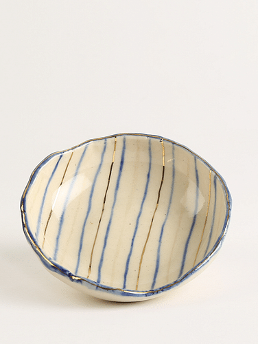 Ceramic Golden Striped Bowl