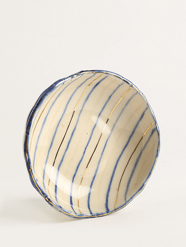Ceramic Golden Striped Bowl