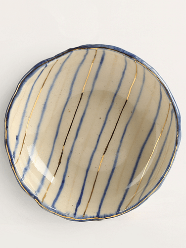 Ceramic Golden Striped Bowl