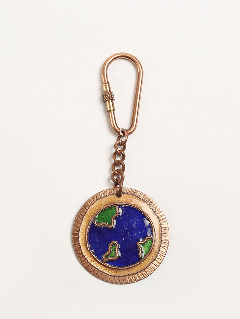 Copper Enamel Earthy Lapel Keychain