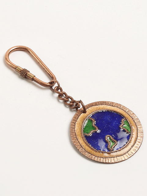 Copper Enamel Earthy Lapel Keychain