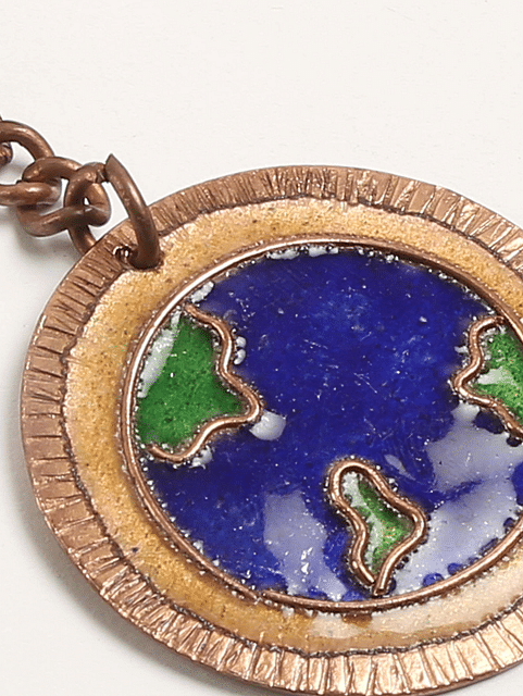 Copper Enamel Earthy Lapel Keychain