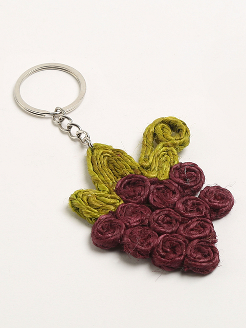 Jute Grapes Keychain