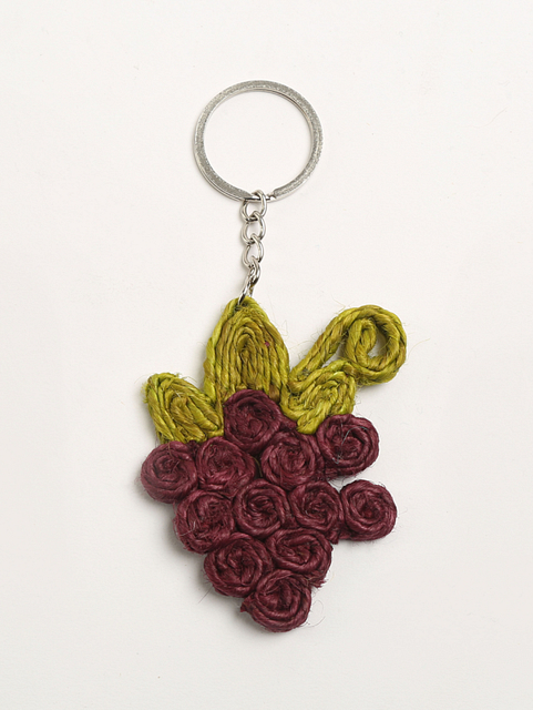 Jute Grapes Keychain