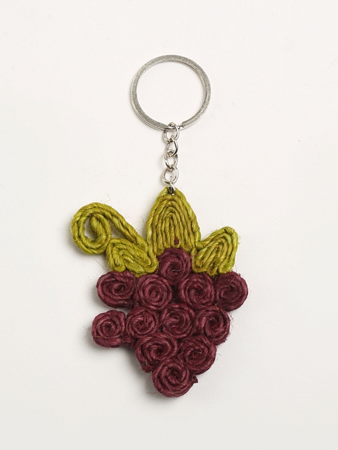 Jute Grapes Keychain