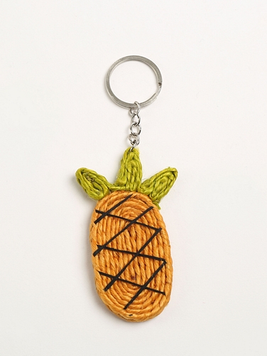 Jute Pineapple Keychain