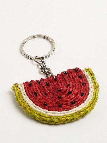 Jute Watermelon Keychain