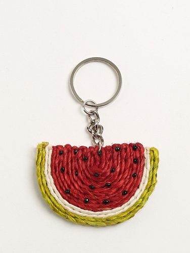Jute Watermelon Keychain