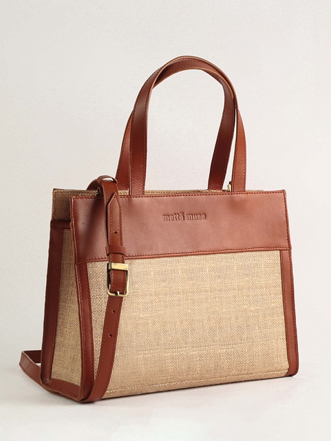 Leather & Jute Handbag