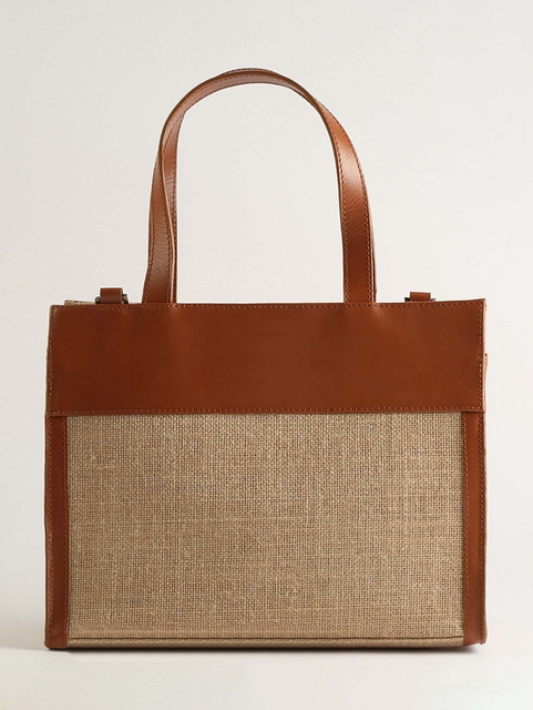 Leather & Jute Handbag