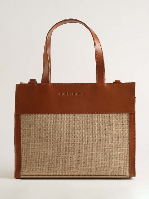 Leather & Jute Handbag