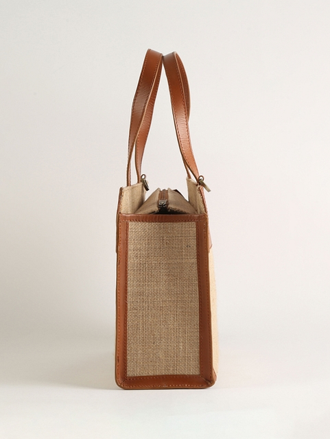 Leather & Jute Handbag