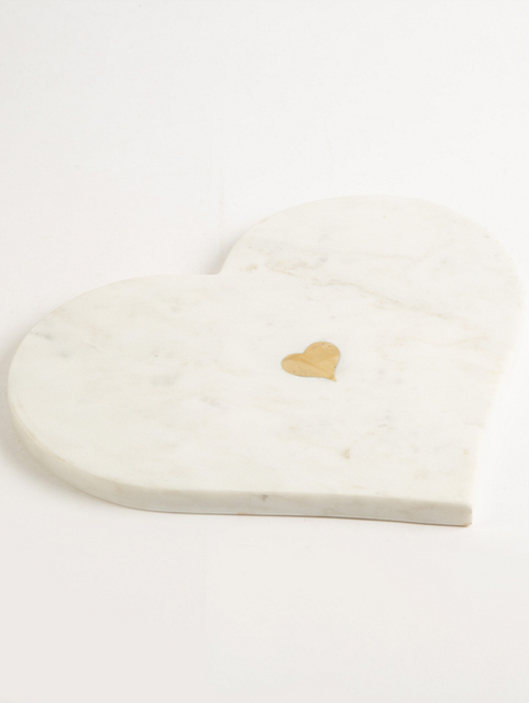 Marble Inlay Heart Shape Cheese Board