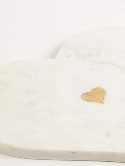 Marble Inlay Heart Shape Cheese Board