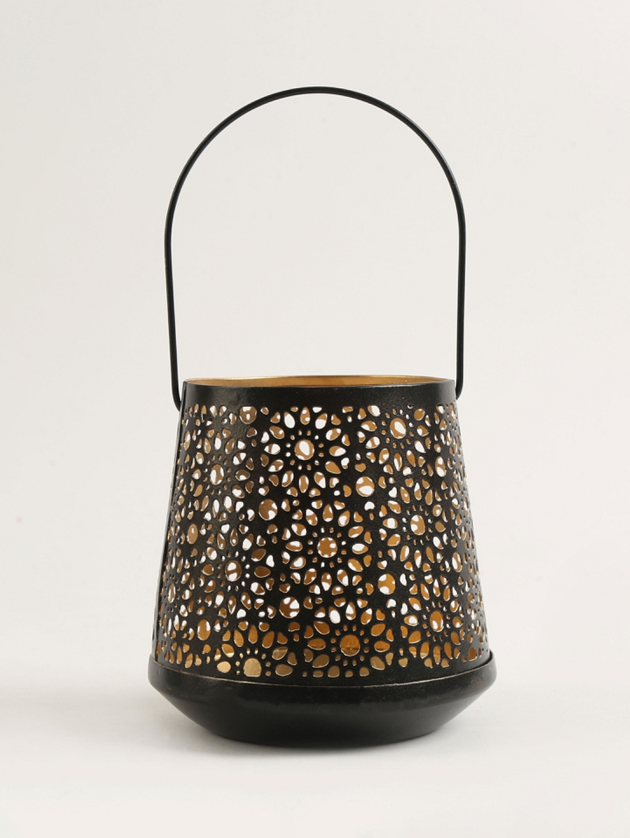 Floral Cut-work Metal Lantern with handle