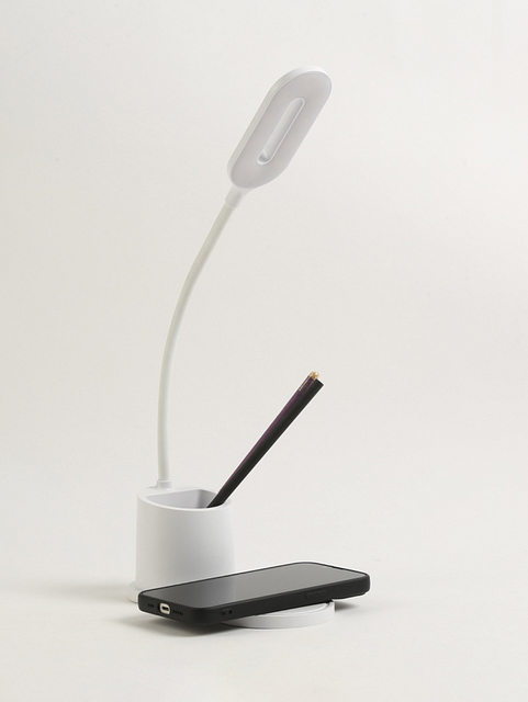 Lamp with Wireless Charger and Stationery Holder