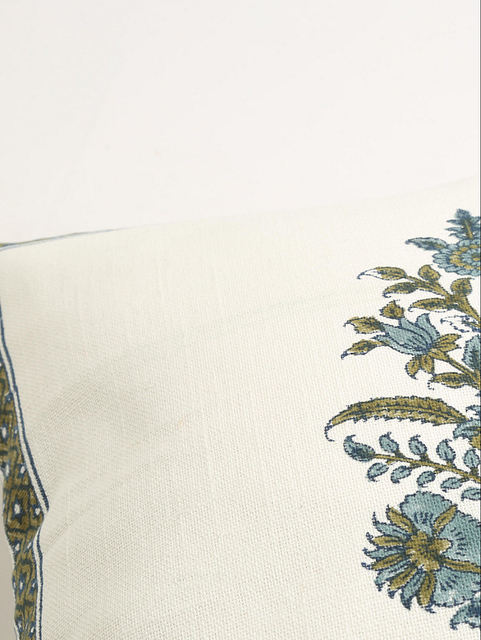 Blockprinted Floral Cushion Cover