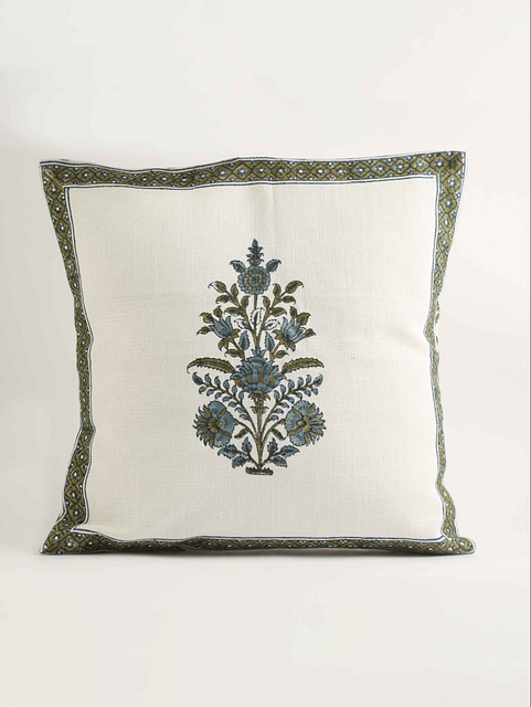 Blockprinted Floral Cushion Cover