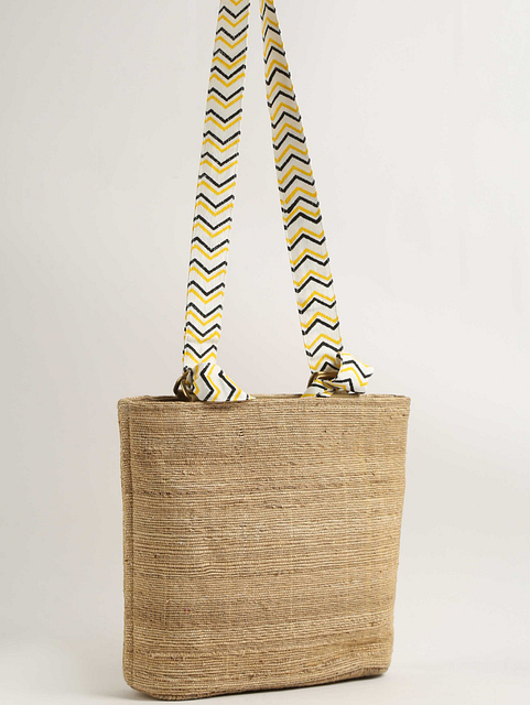 Banana Fiber Bag with Interchangeable Handle