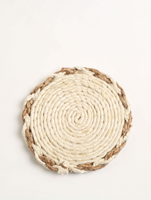 Jute Circular Tea Coasters :  ( Set of 6 )