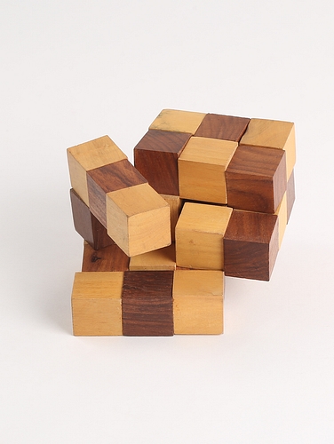 Cube Puzzle - Small Util Light Brown